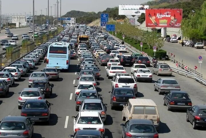 ترافیک سنگین در آزادراه قزوین- کرج- تهران
