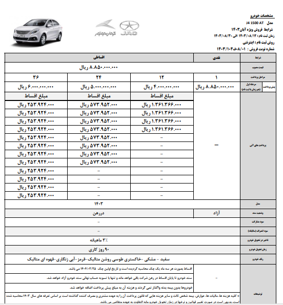 شرایط فروش ۴ محصول کرمان موتور اعلام شد 