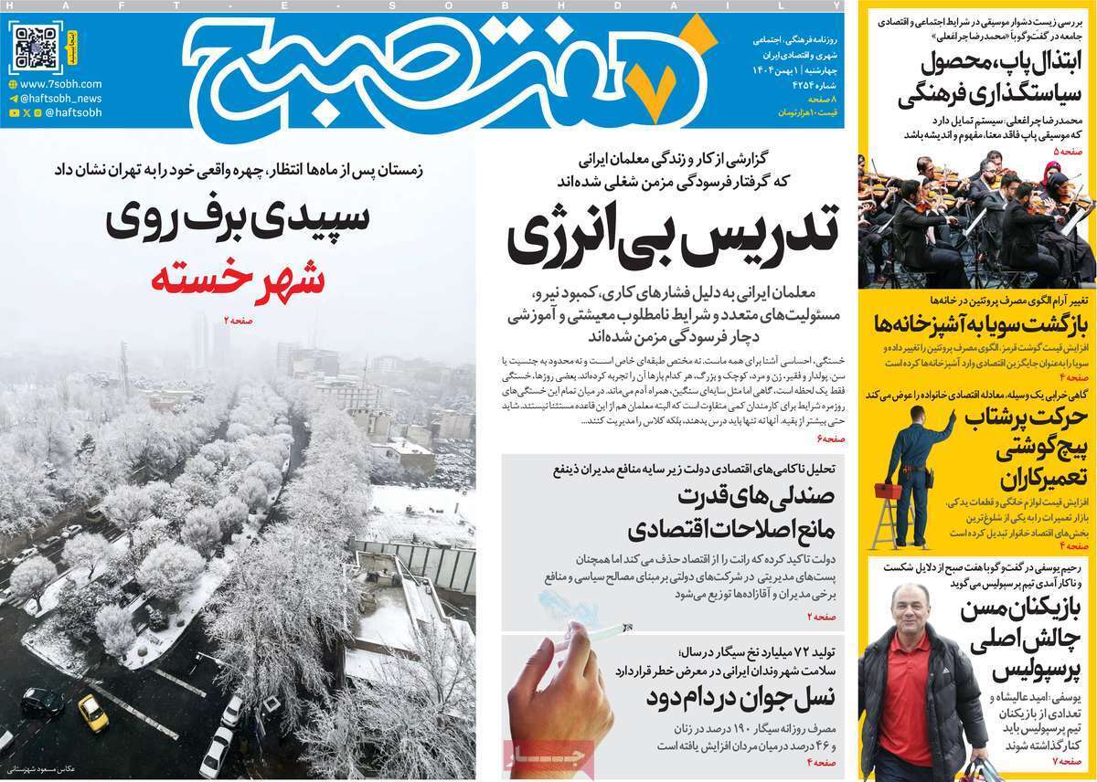 صفحه نخست روزنامه های اقتصادی