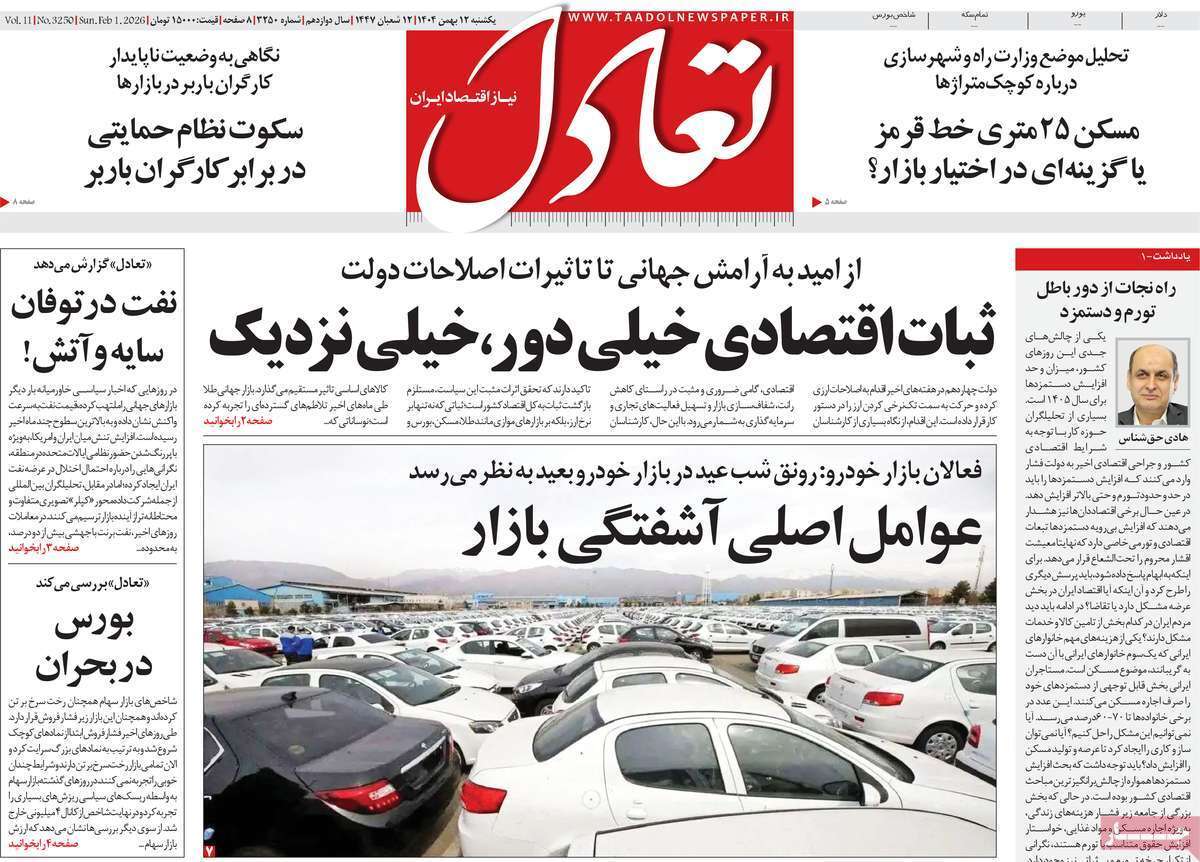 صفحه نخست روزنامه های اقتصادی