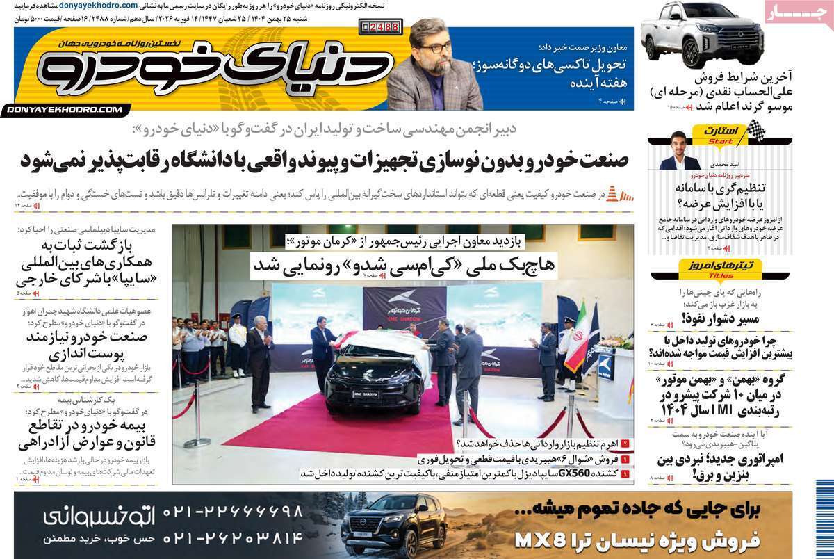 صفحه نخست روزنامه های اقتصادی