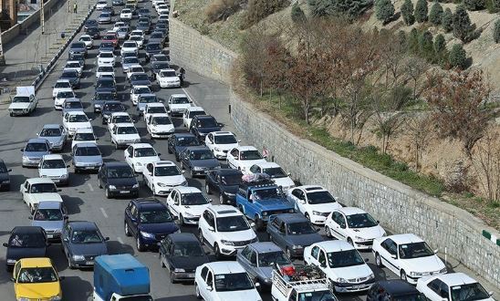 ترافیک سنگین در جاده چالوس
