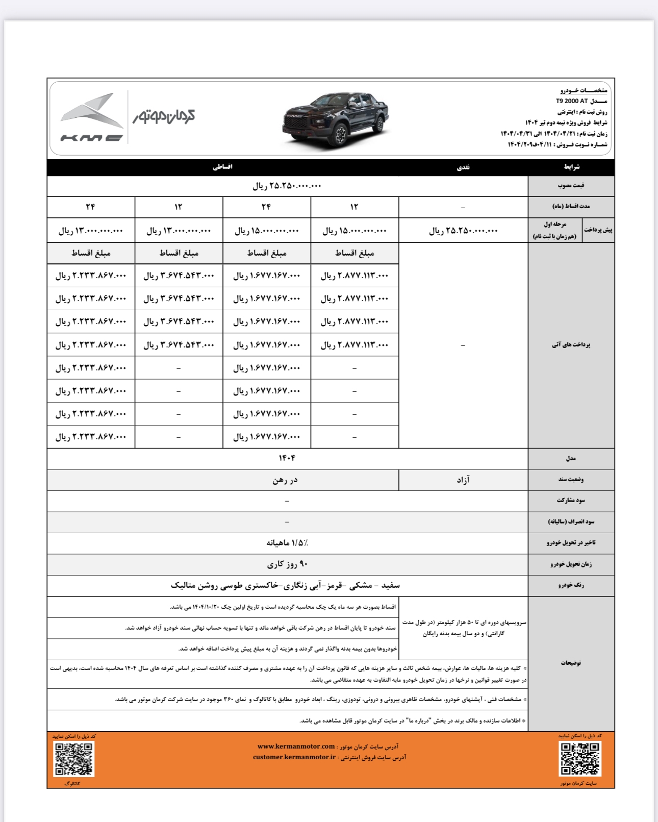 آغاز فروش نقد و اقساطی خودروهای T9 و ایگل کرمان موتور