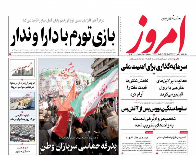 صفحه نخست روزنامه های اقتصادی