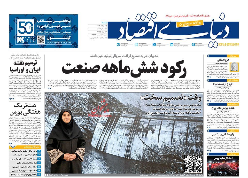 صفحه نخست روزنامه های اقتصادی