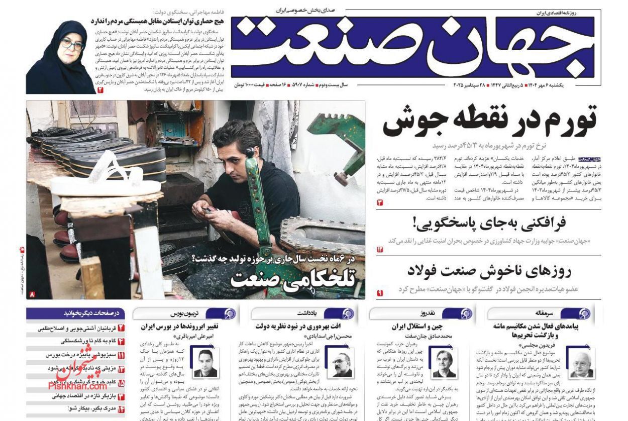 صفحه نخست روزنامه های اقتصادی