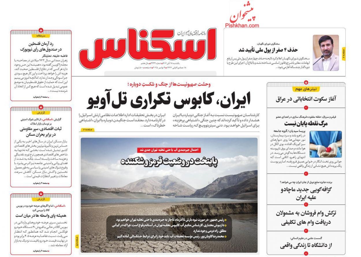 صفحه نخست روزنامه های اقتصادی