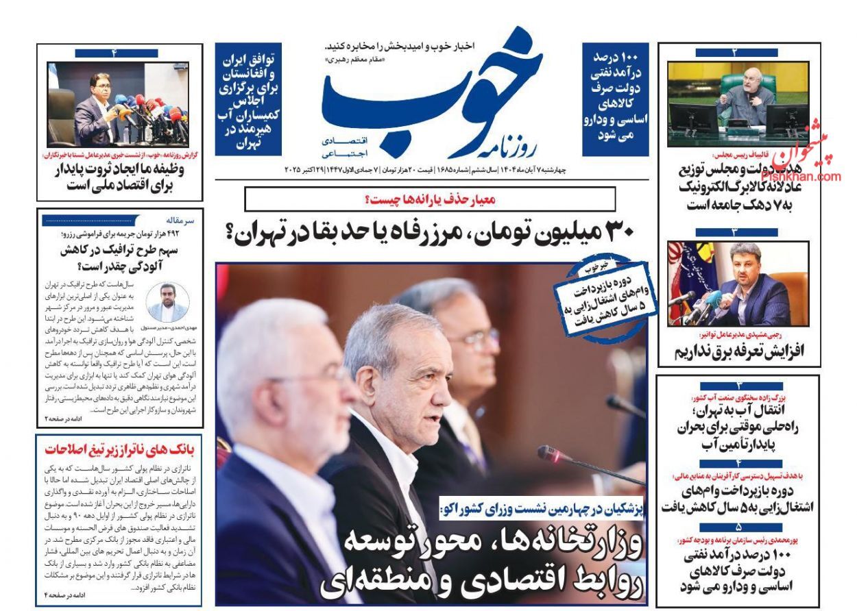 صفحه نخست روزنامه های اقتصادی