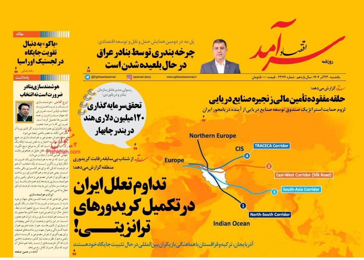 صفحه نخست روزنامه های اقتصادی