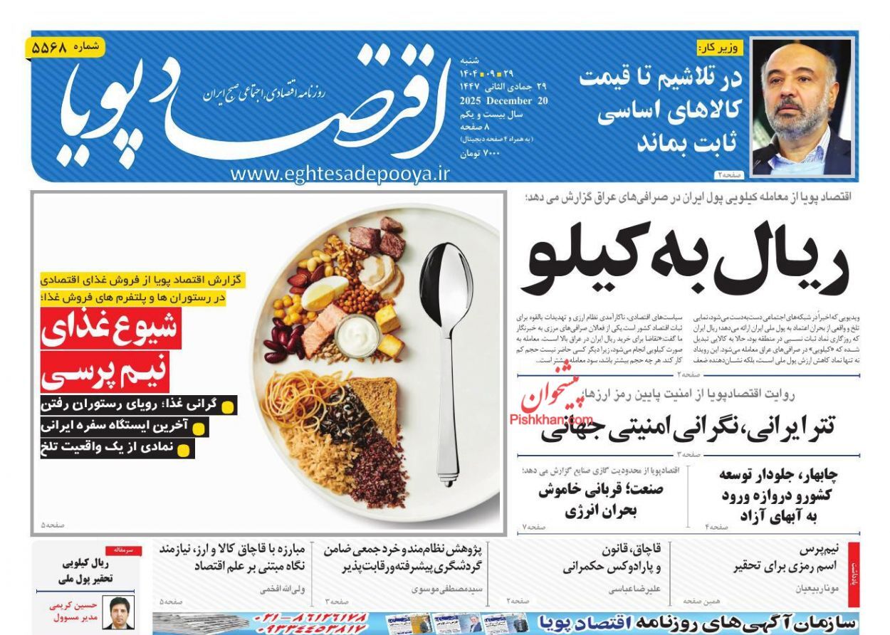 صفحه نخست روزنامه های اقتصادی